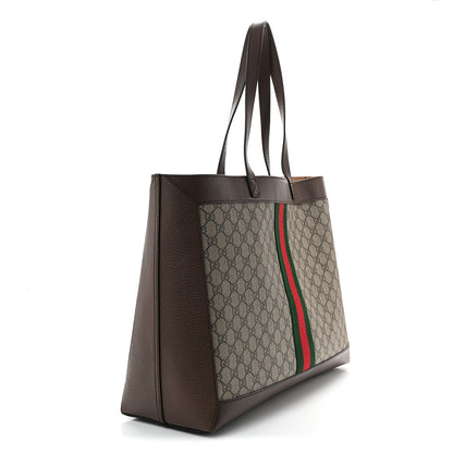Gucci Gg Supreme Monogram Web Ophidia Tote Brown 3 of 11