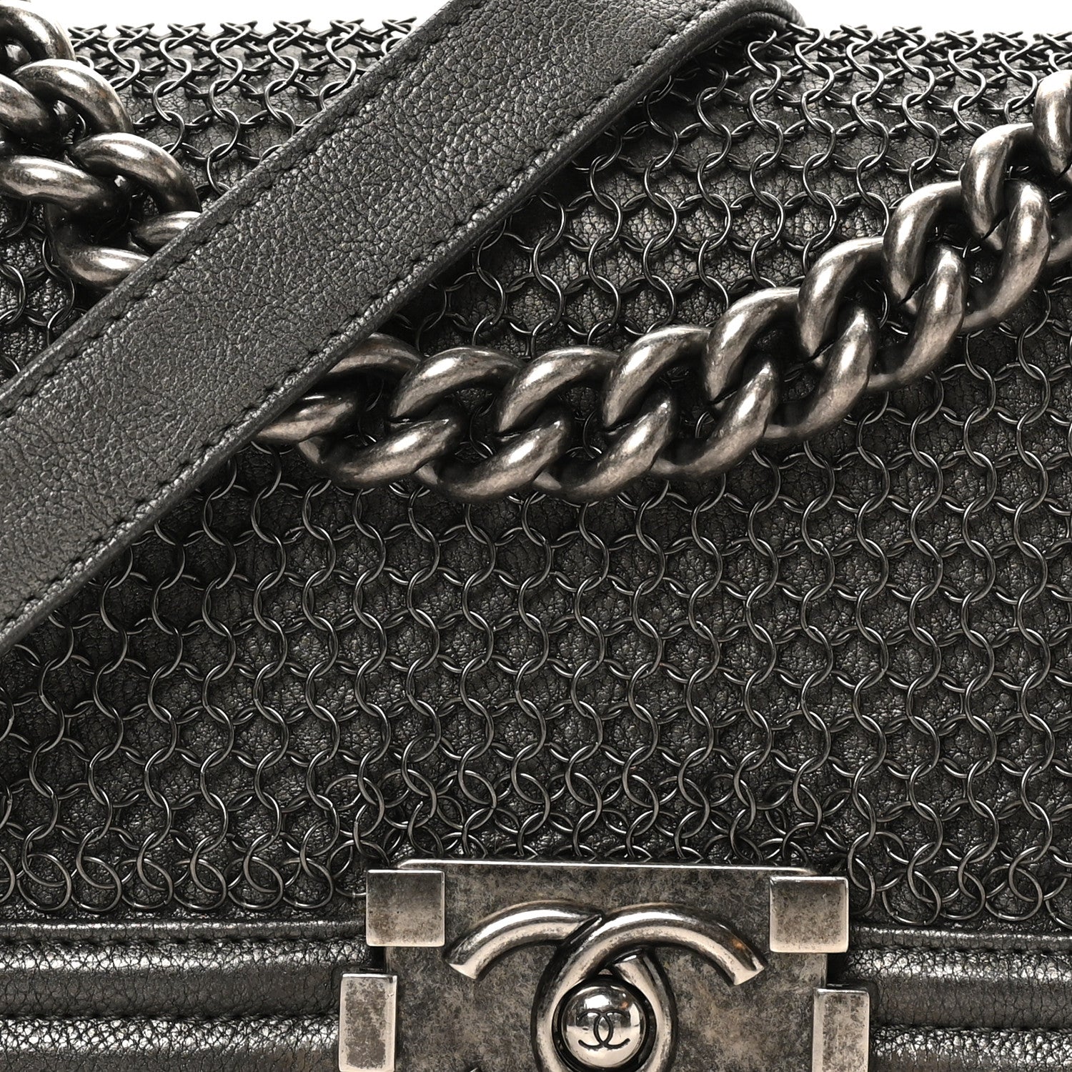 Chanel Goatskin Quilted Small Chain Mail Boy Flap Grey 8 of 10