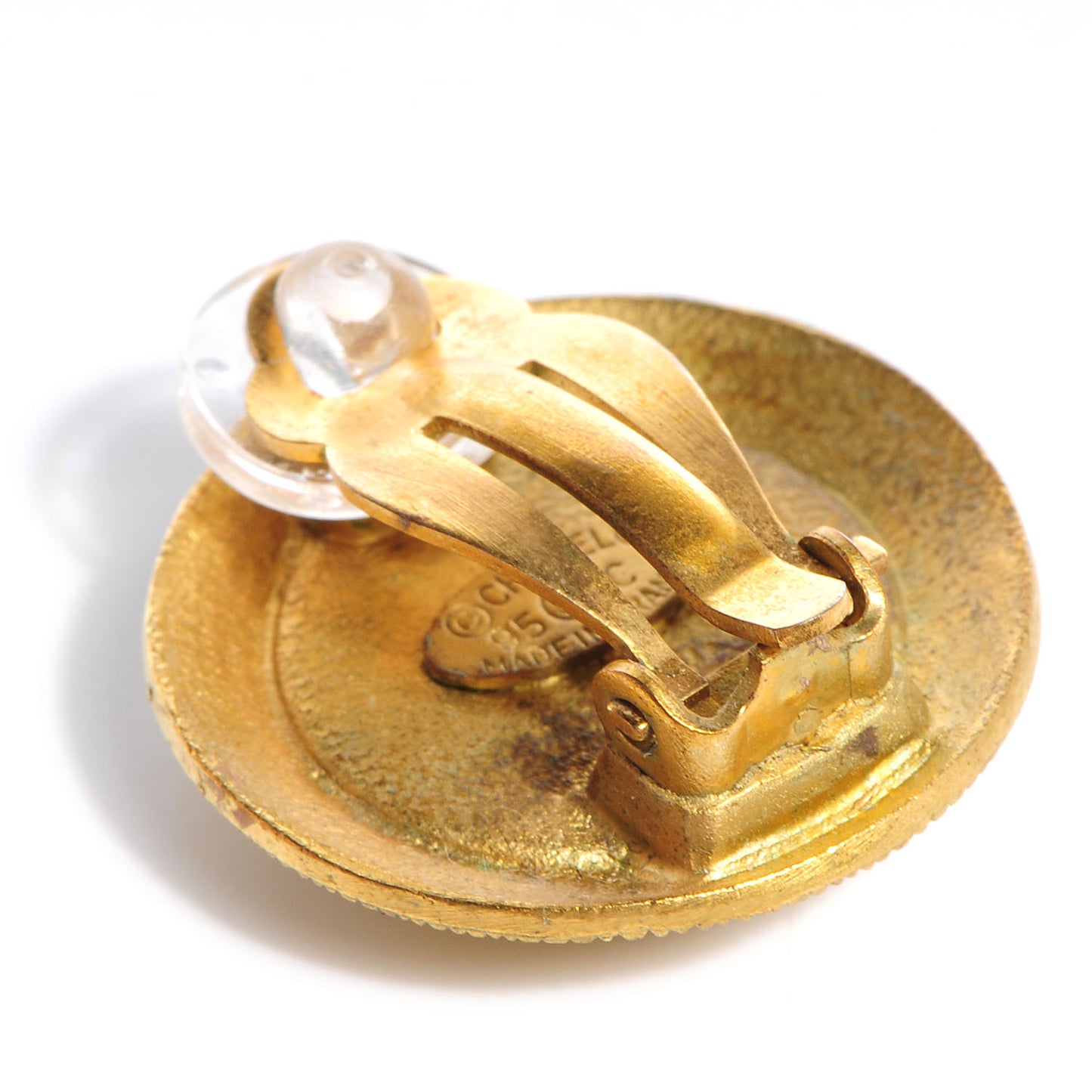 CC Clip On Earrings Black Gold