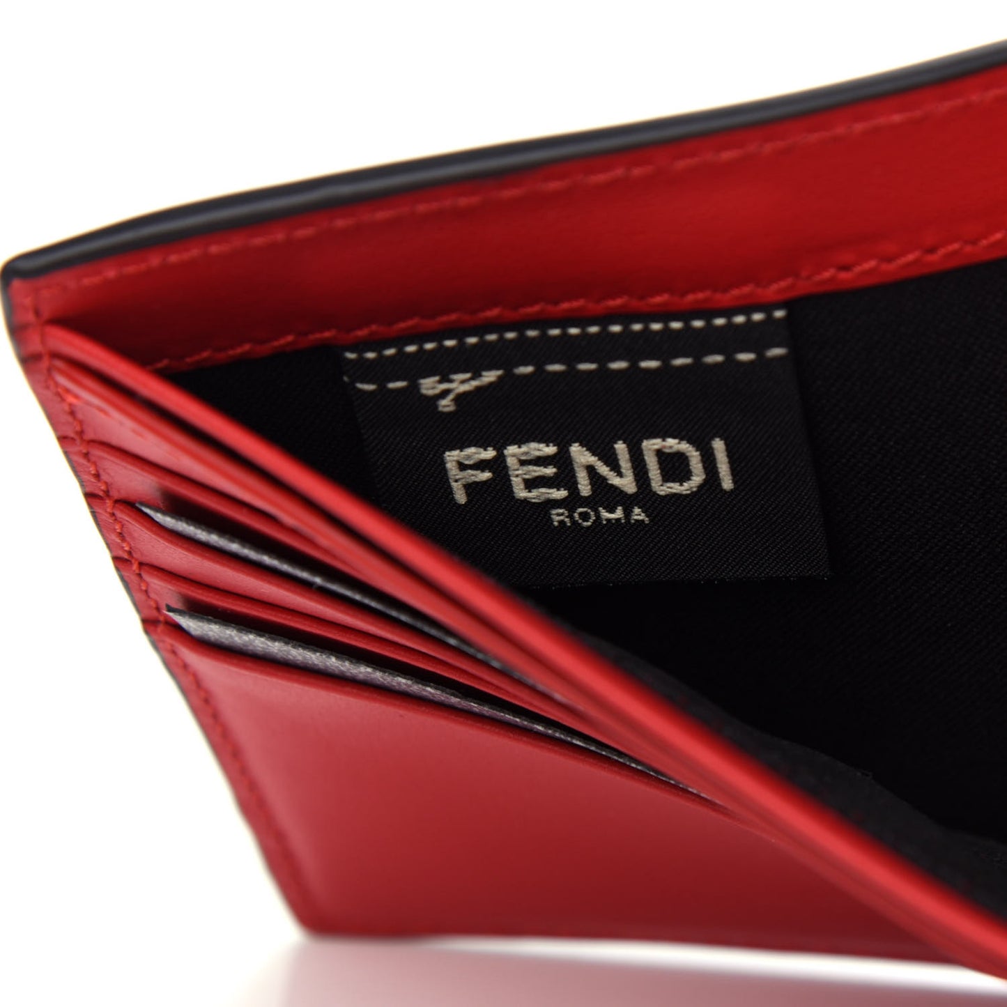 Vitello Century Monster Eyes Inlay Bi-Fold Wallet Black Giallo Rosso