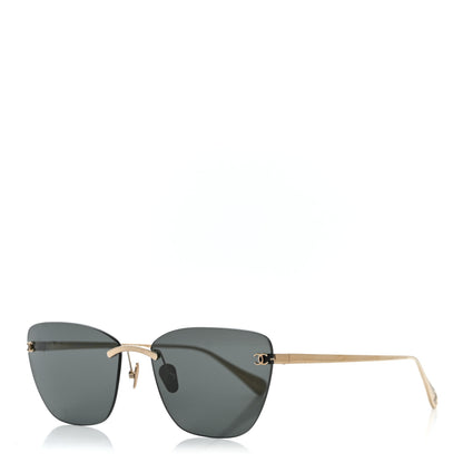 Chanel Titanium Cat Eye CC Sunglasses 4286-T Light Gold 1 of 7