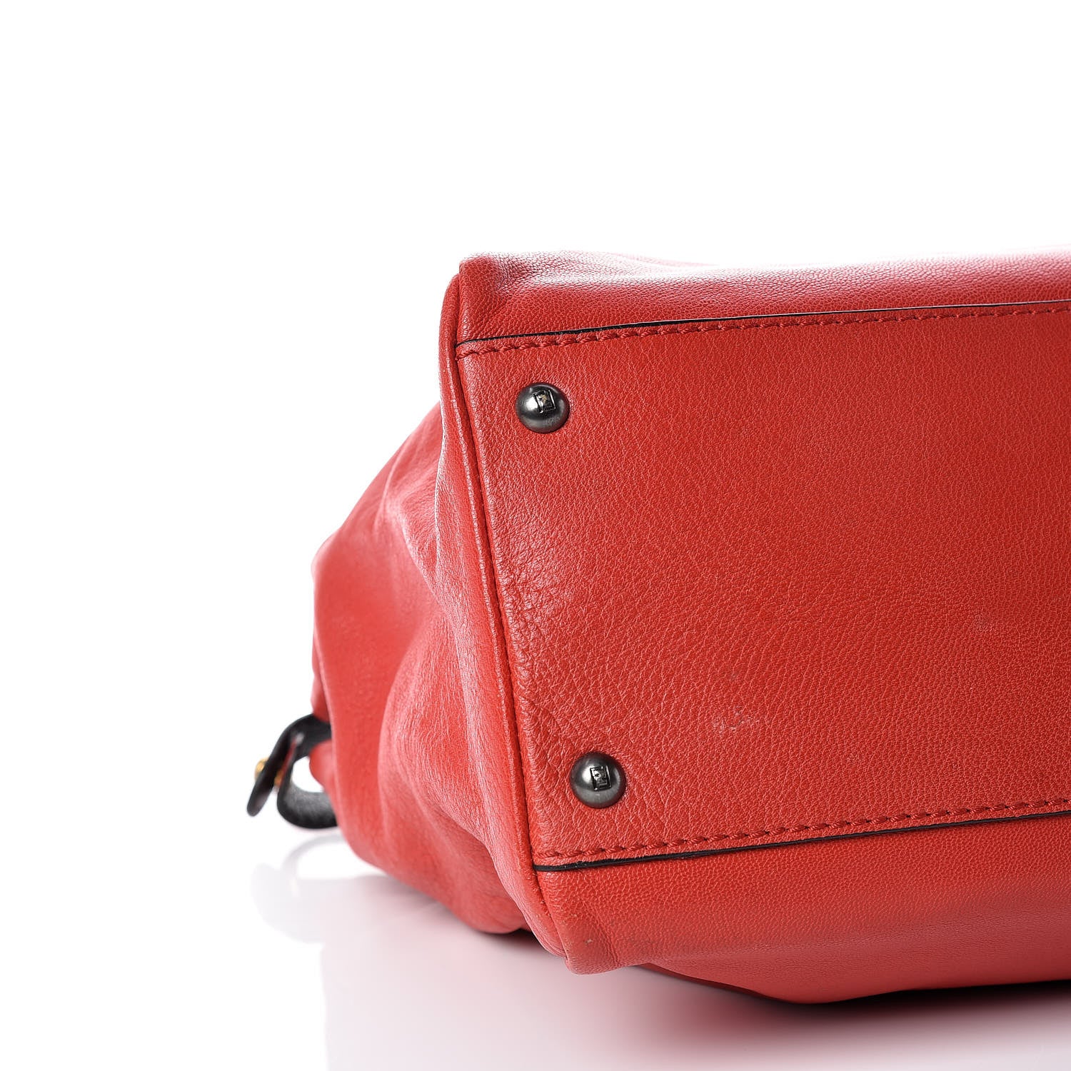 Fendi Goatskin Zucca Large Peekaboo Iconic Satchel Red 5 of 12