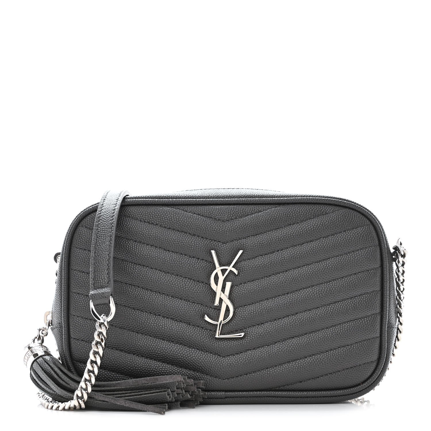 Saint Laurent Grain De Poudre Matelasse Monogram Mini Lou Camera Bag Asphalt 1 of 10