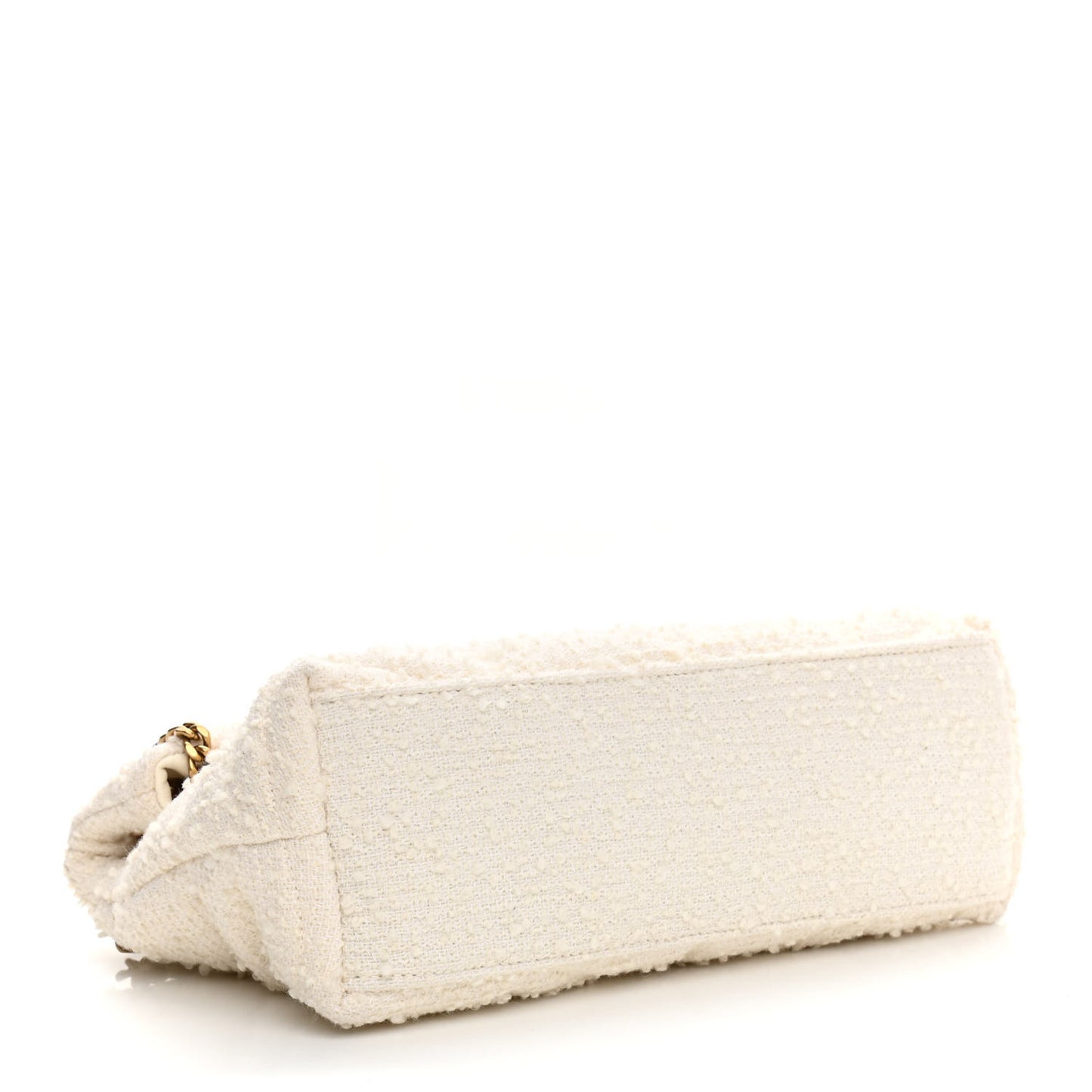 Boucle Tweed Quilted Small Loulou Puffer Monogram Chain Satchel Crema Soft