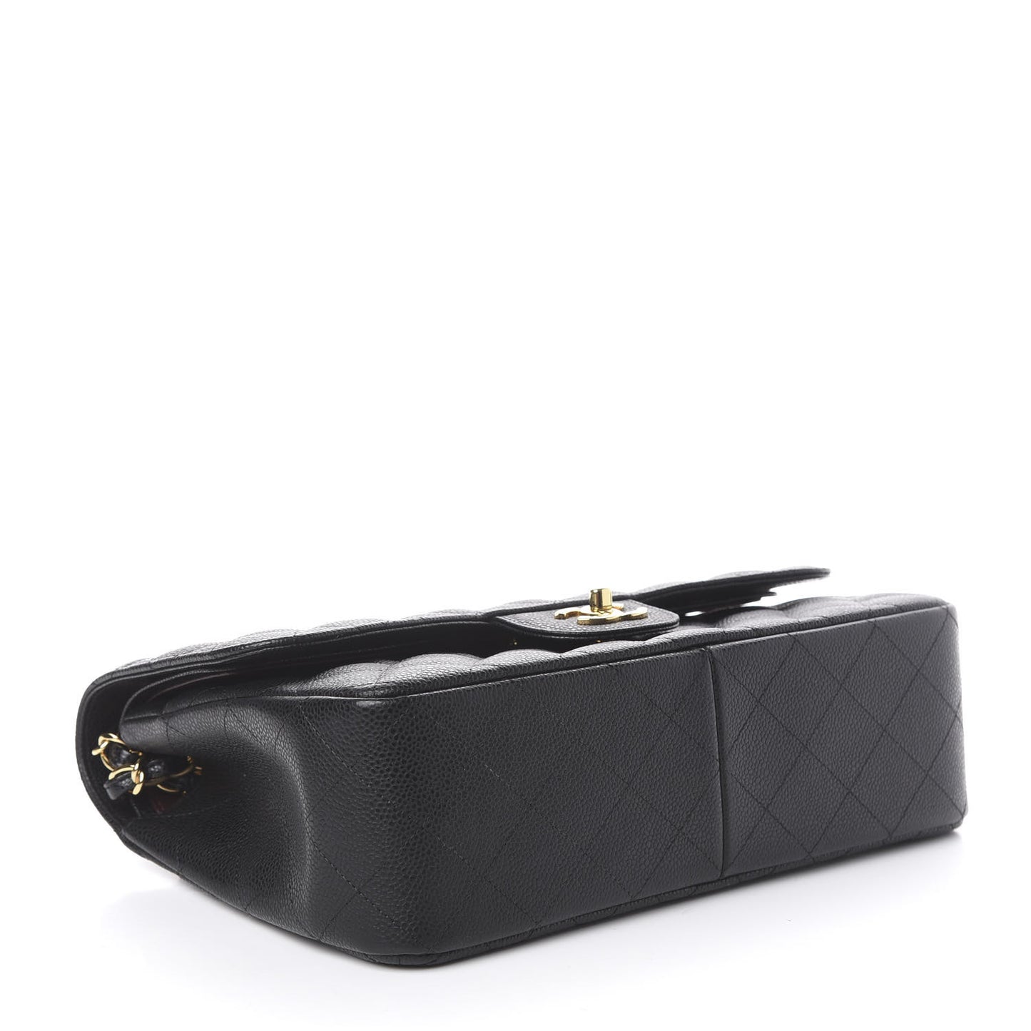 Caviar Quilted Jumbo Double Flap Black