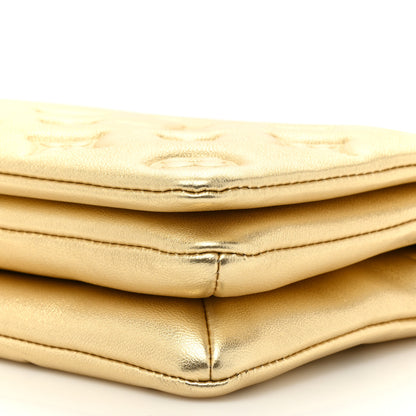 Louis Vuitton Metallic Lambskin Embossed Monogram Pochette Coussin Gold 8 of 13