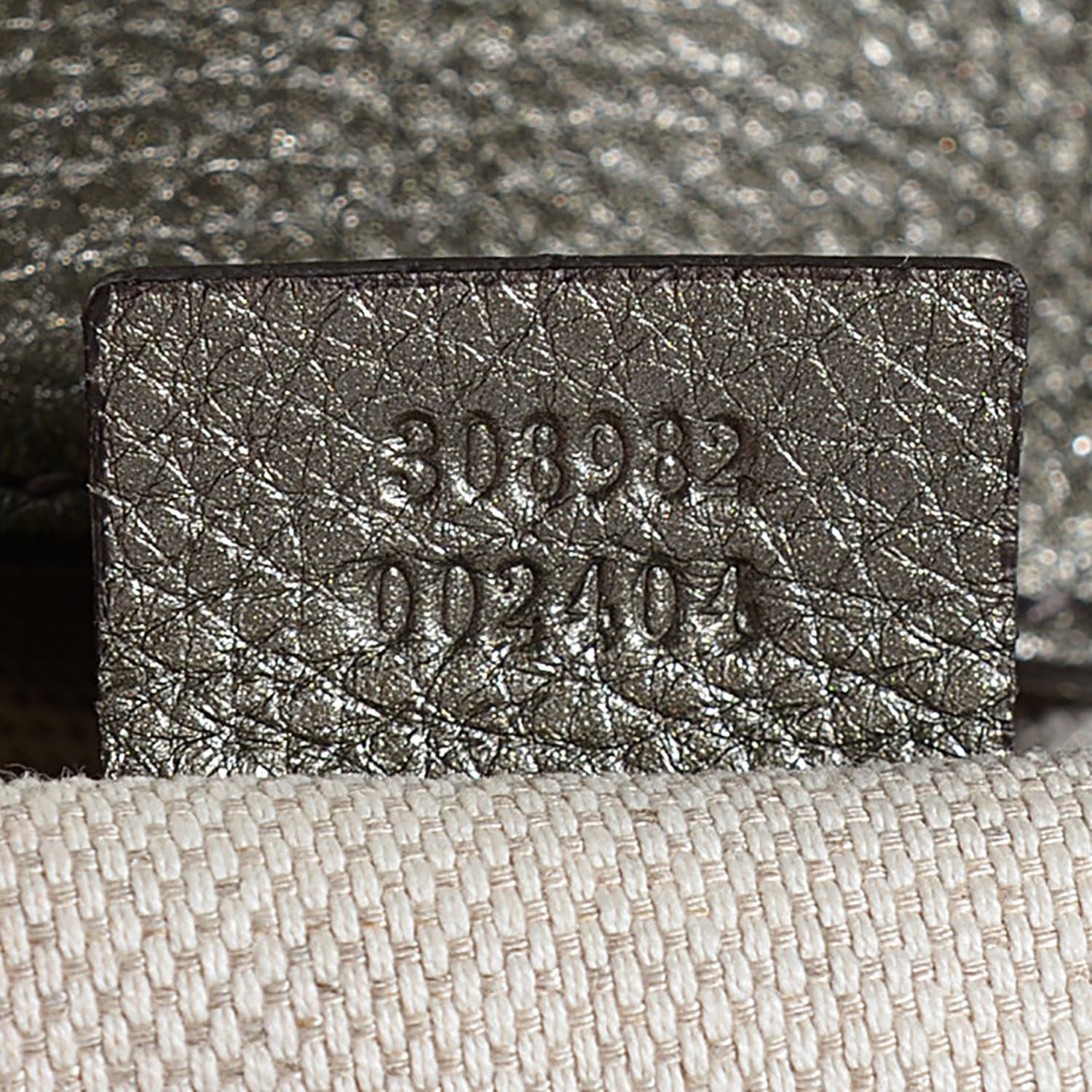 Gucci Metallic Pebbled Calfskin Medium Soho Chain Shoulder Bag Sasso 7 of 7