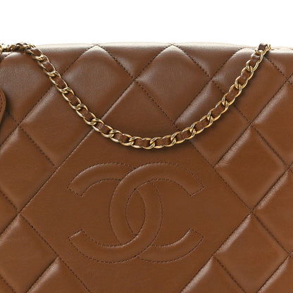 Chanel Lambskin Quilted Medium Diamond CC Flap Brown 8 of 11
