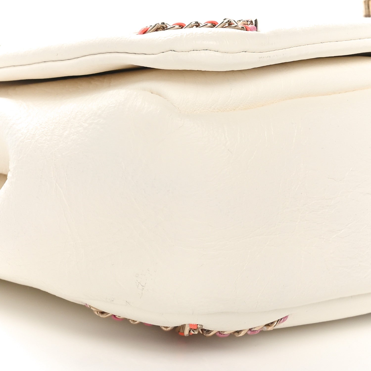 Chanel Lambskin Small Entwined Chain Flap White Multicolor 9 of 10