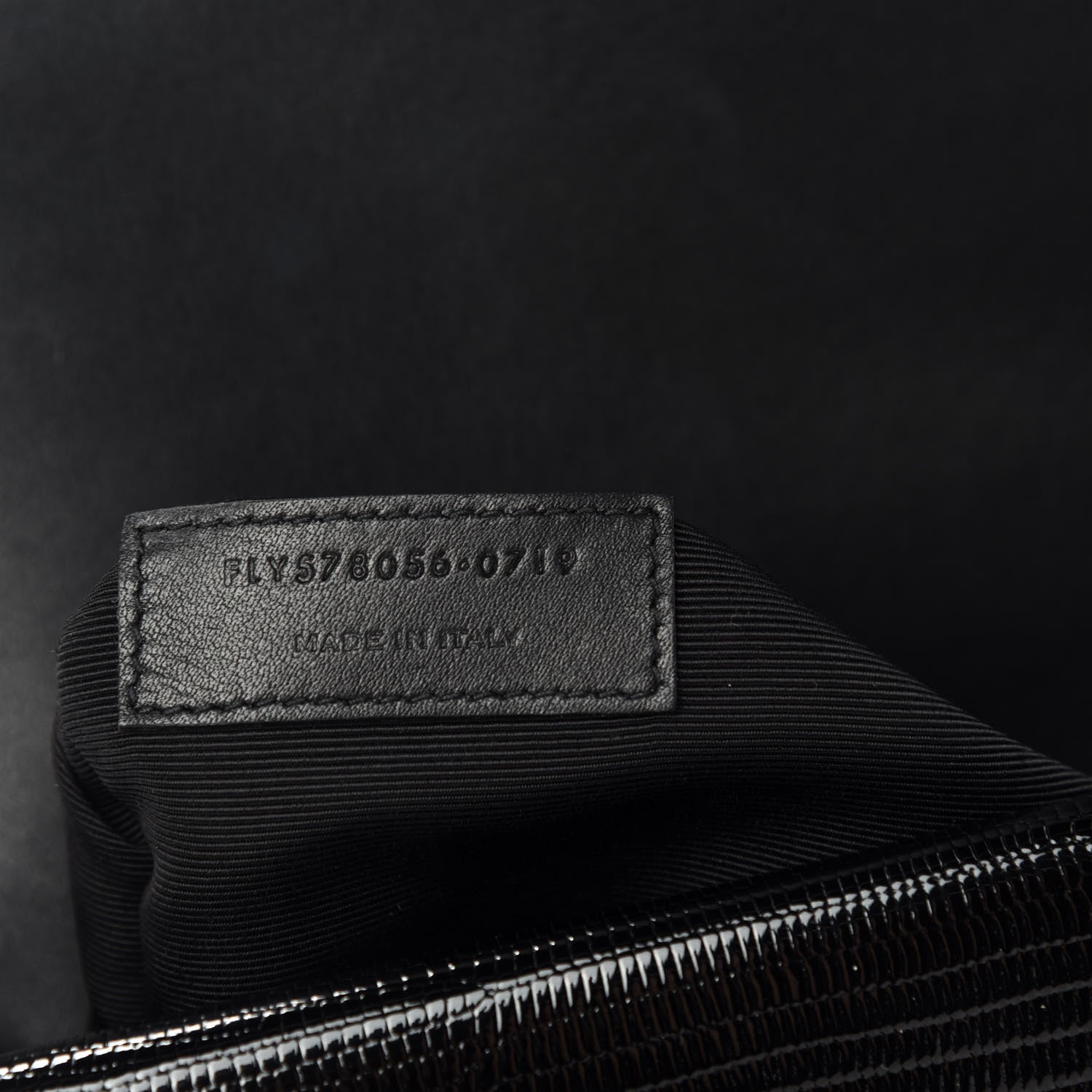 Saint Laurent Patent Calfskin Lizard Embossed Medium Margaux Shoulder Bag Black 7 of 10