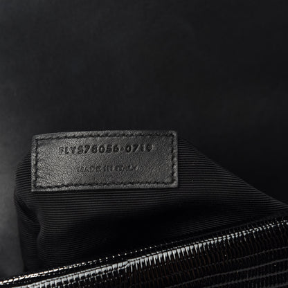 Saint Laurent Patent Calfskin Lizard Embossed Medium Margaux Shoulder Bag Black 7 of 10
