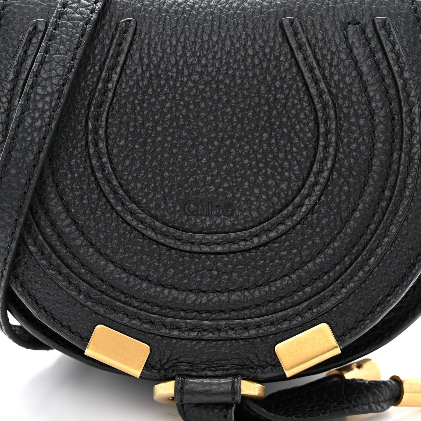 Calfskin Nano Marcie Saddle Bag Black