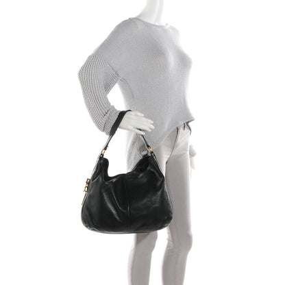 Saint Laurent Calfskin Zip Hobo Black 2 of 8