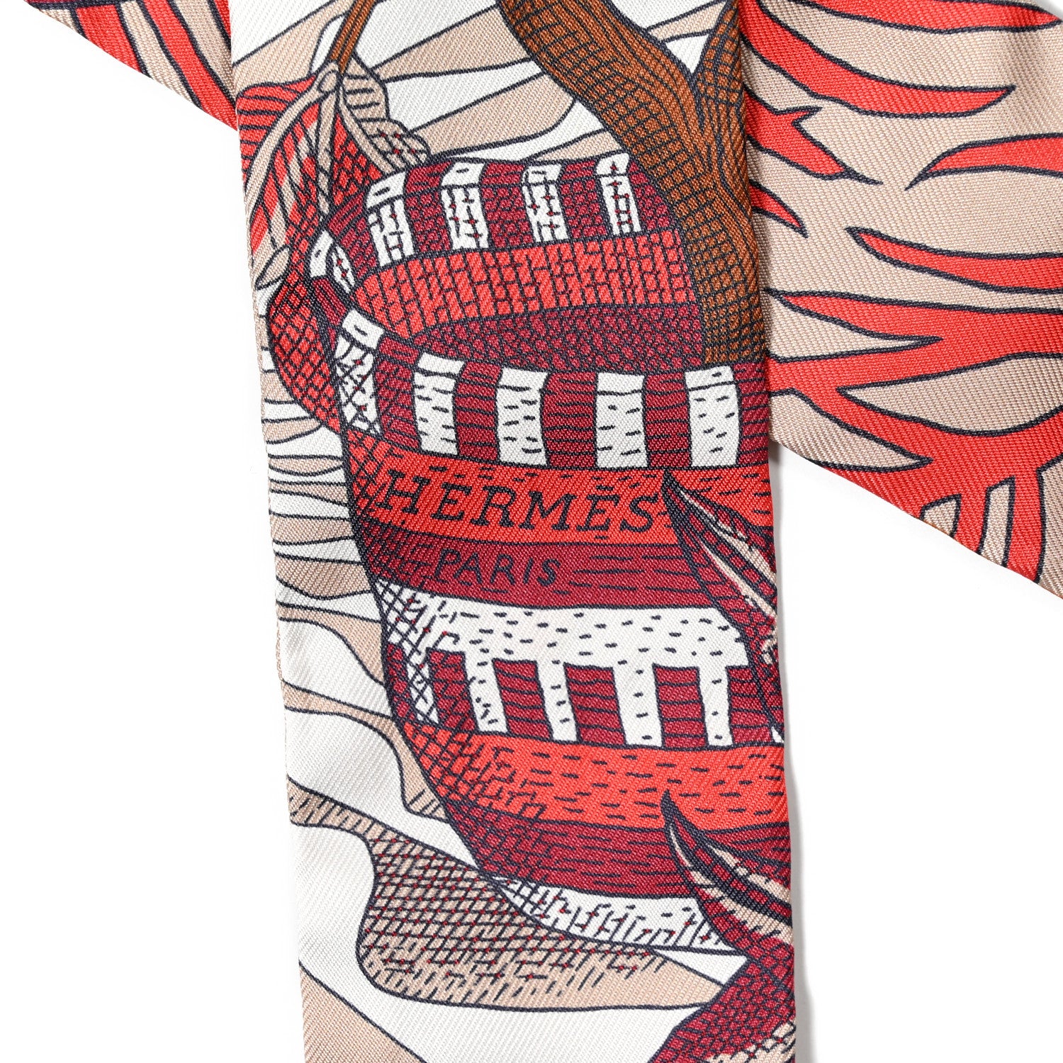 Hermes Silk La Danse Des Amazones Twilly Beige 2 of 4