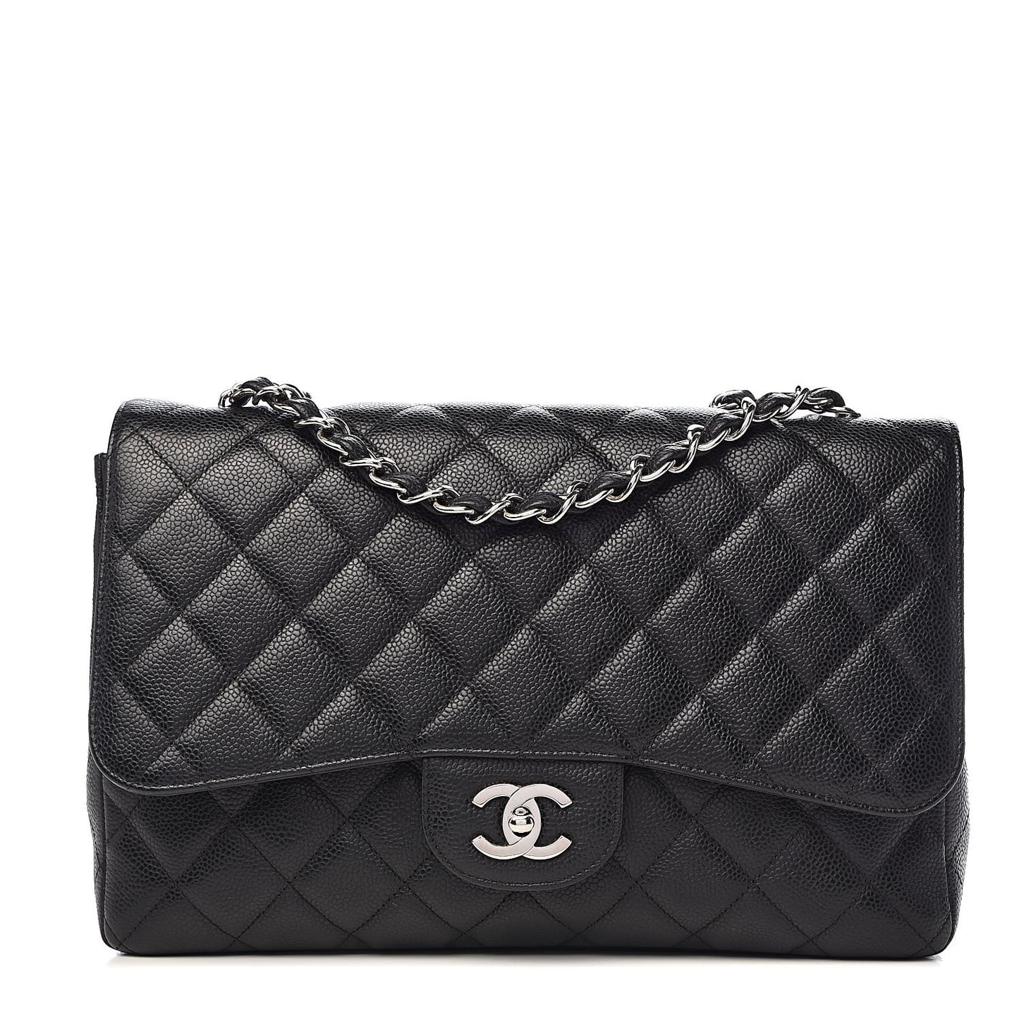 Caviar Quilted Jumbo Single Flap Black