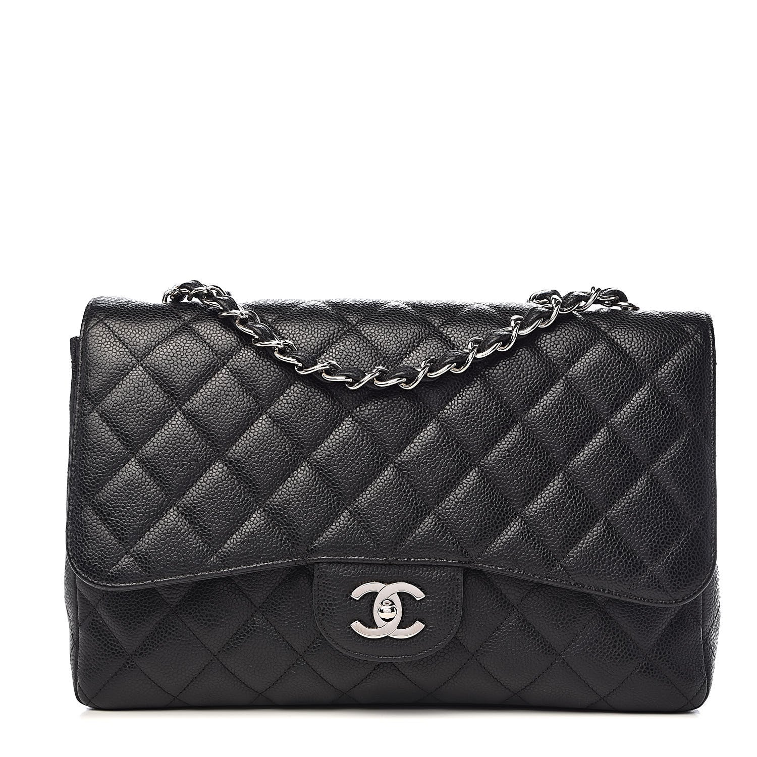 Chanel Caviar Quilted Jumbo Single Flap Black 1 of 10