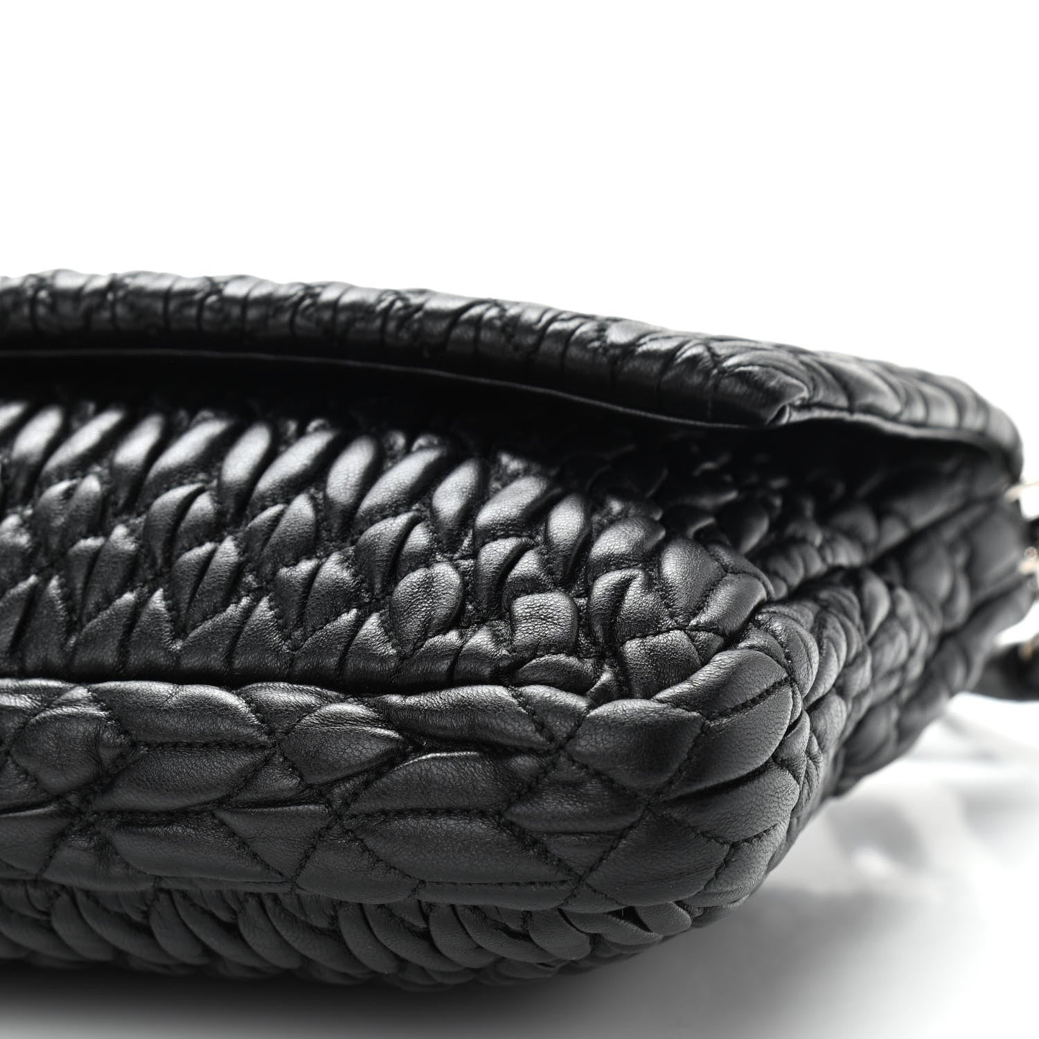 Miu Miu Nappa Matelasse Crystal Flap Clutch Black 9 of 9
