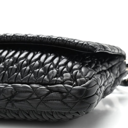 Miu Miu Nappa Matelasse Crystal Flap Clutch Black 9 of 9