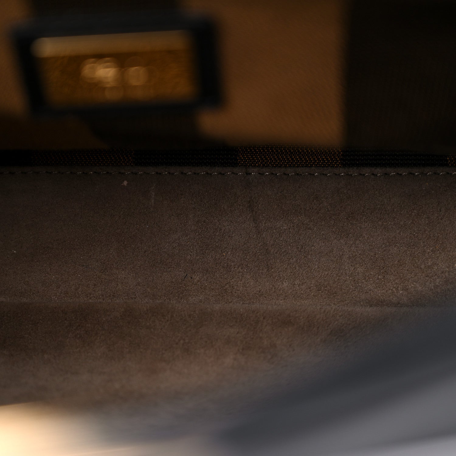 Fendi Vitello Morgan Fabric Jacquard Pequin Medium Peekaboo Iconic Satchel Black Tobacco 12 of 15