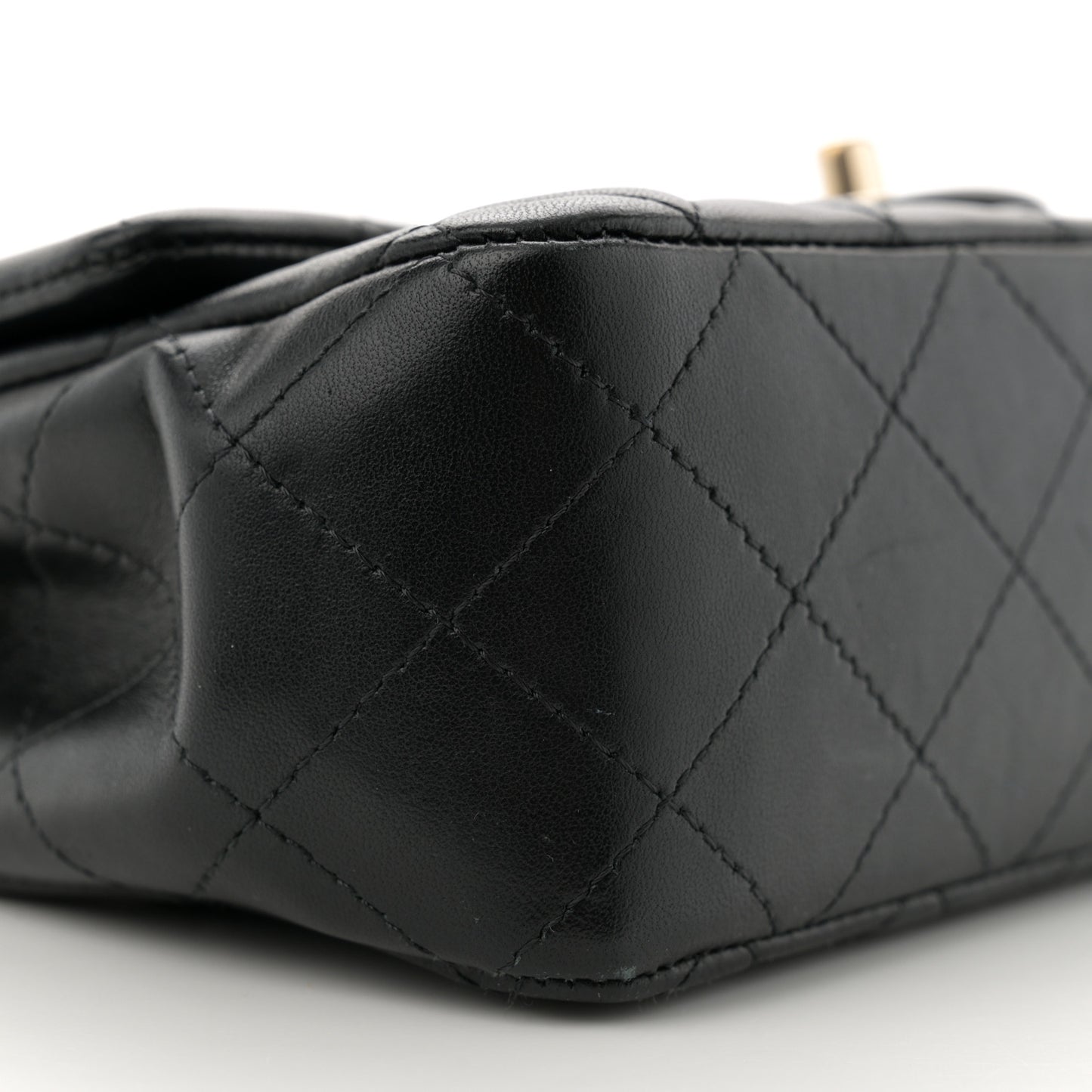 Lambskin Quilted Mini Rectangular Flap Black