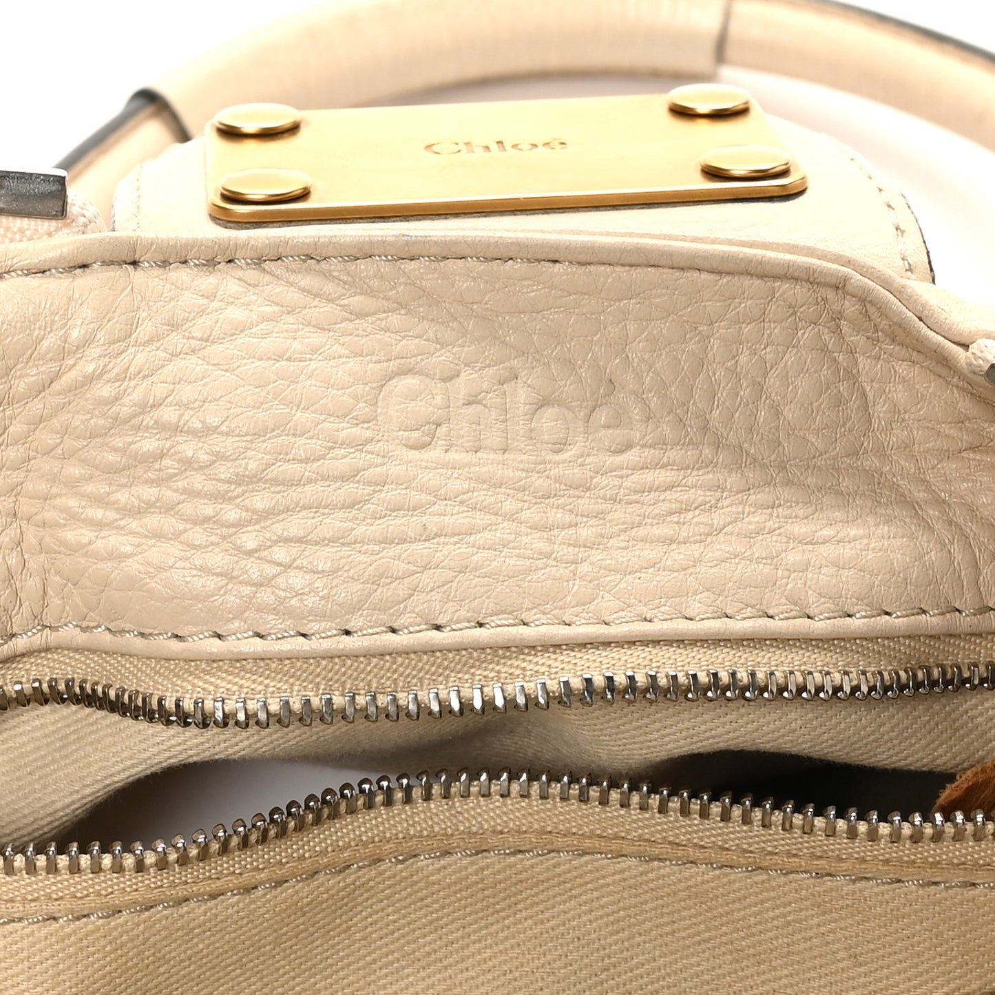 Calfskin Medium Paddington Satchel Ivory