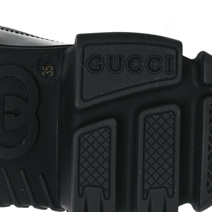Gucci Magnum Calfskin Nappa Samoa Womens Horsebit Platform Chunky Lug Sole 40mm Loafers 35 Black 7 of 10
