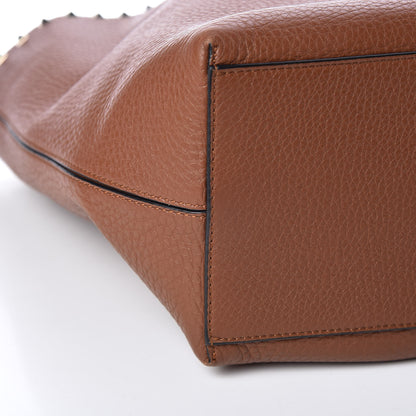 Valentino Garavani Grained Calfskin Rockstud Shoulder Tote Bright Cognac 10 of 11