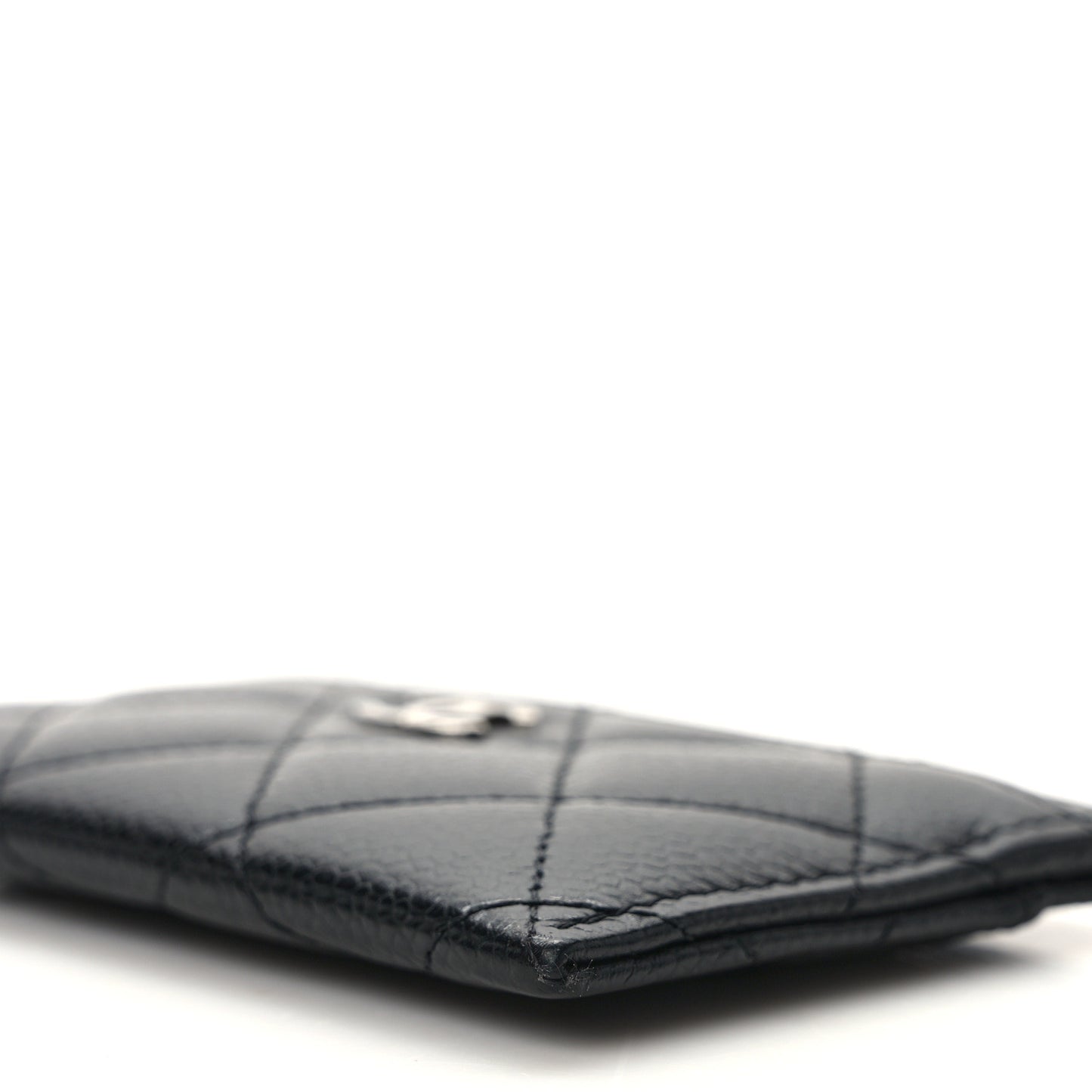 Caviar Quilted Card Holder Black