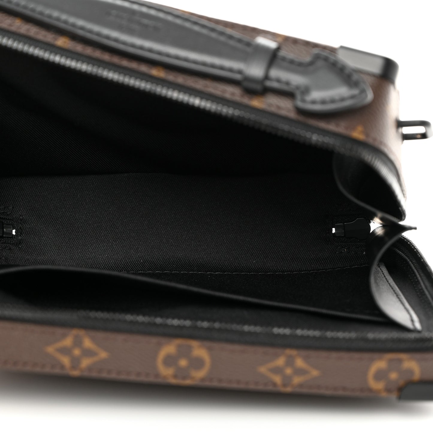 LOUIS VUITTON Monogram Macassar Handle Soft Trunk Black