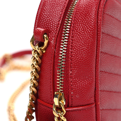 Saint Laurent Grain De Poudre Matelasse Monogram Mini Lou Camera Bag Opyum Red 12 of 12
