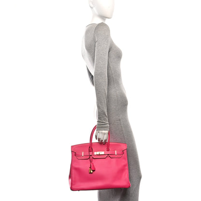 Hermes Epsom Candy Birkin 35 Rose Tyrien 2 of 10