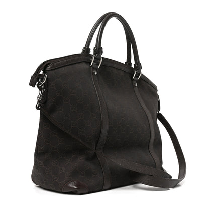 Gucci Monogram Large GG Charm Dome Satchel Dark Brown 2 of 10