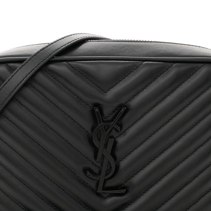 Saint Laurent Calfskin Matelasse Monogram Monochrome Lou Camera Bag Black 8 of 10