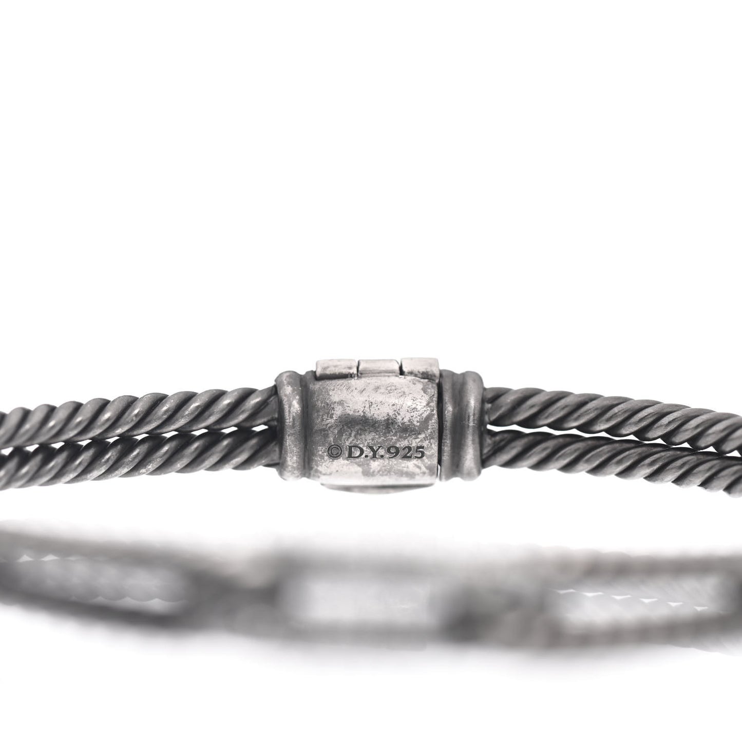 Darkened Sterling Silver Diamond 7mm Mini Loop Labyrinth Bracelet