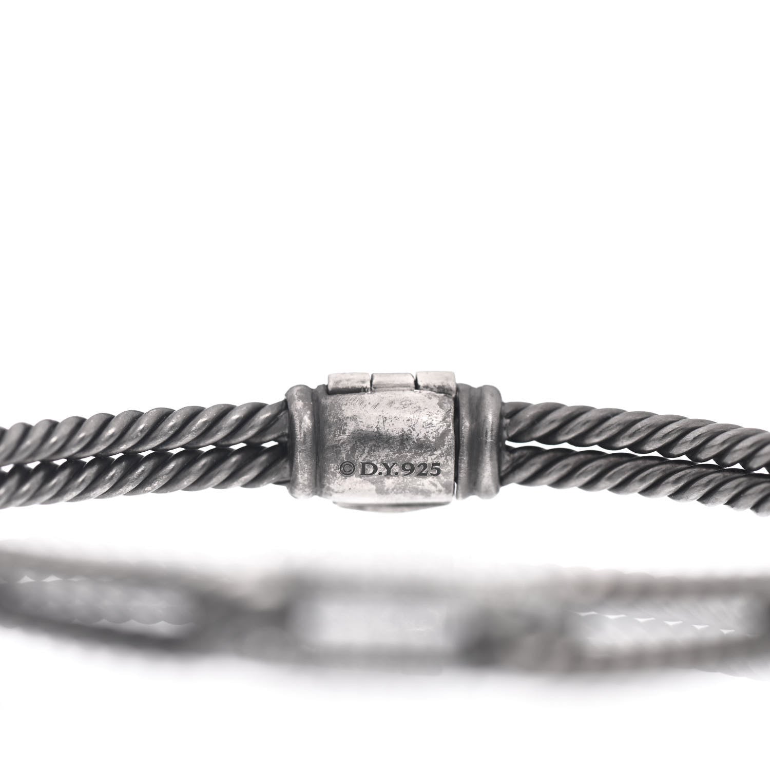 David Yurman Darkened Sterling Silver Diamond 7mm Mini Loop Labyrinth Bracelet 4 of 4