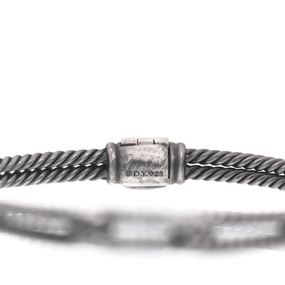 David Yurman Darkened Sterling Silver Diamond 7mm Mini Loop Labyrinth Bracelet 4 of 4