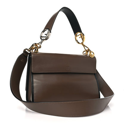 Fendi Vitello Century F is Fendi Bi-Color FF 1974 Embossed Kan I Shoulder Bag Maya Black 3 of 9