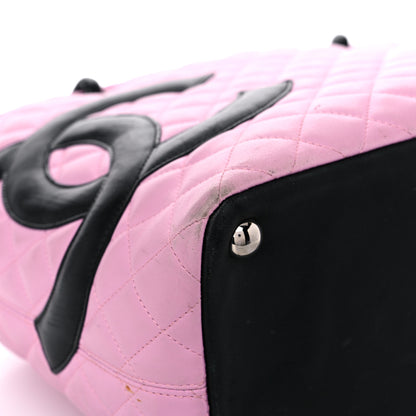 Chanel Calfskin Quilted Large Cambon Tote Pink Black 8 of 22