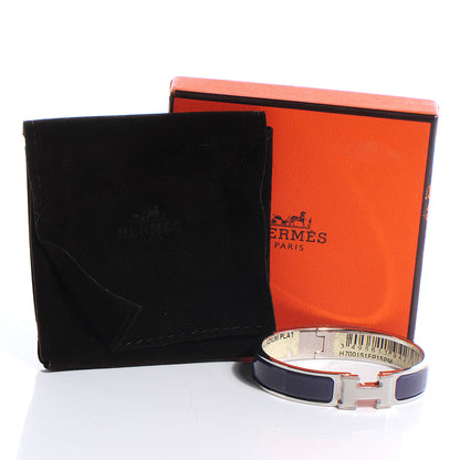 Hermes Silver and Palladium Clic Clac H Bracelet PM Prune 5 of 5