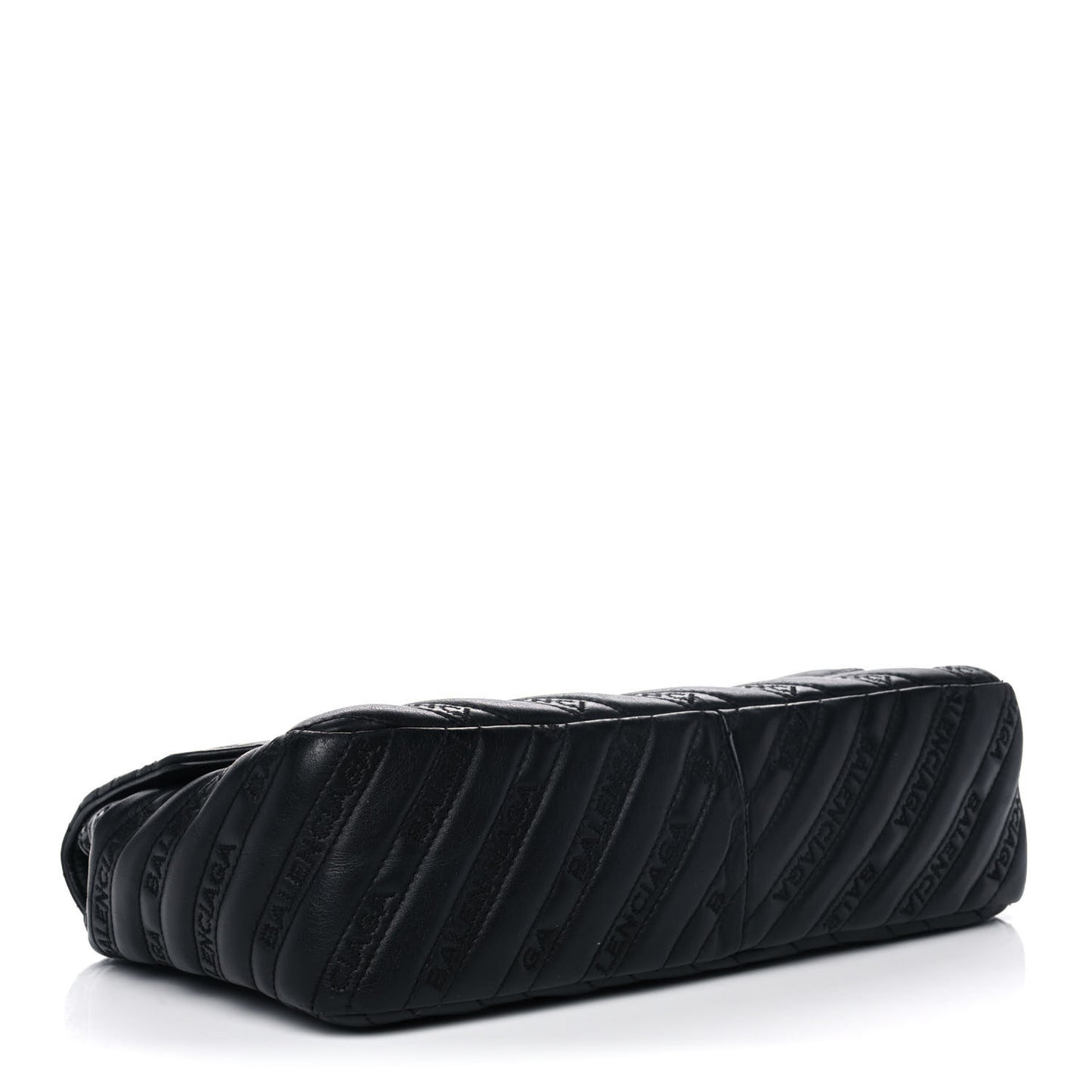 Calfskin Logo Matelasse M BB Chain Shoulder Bag Black