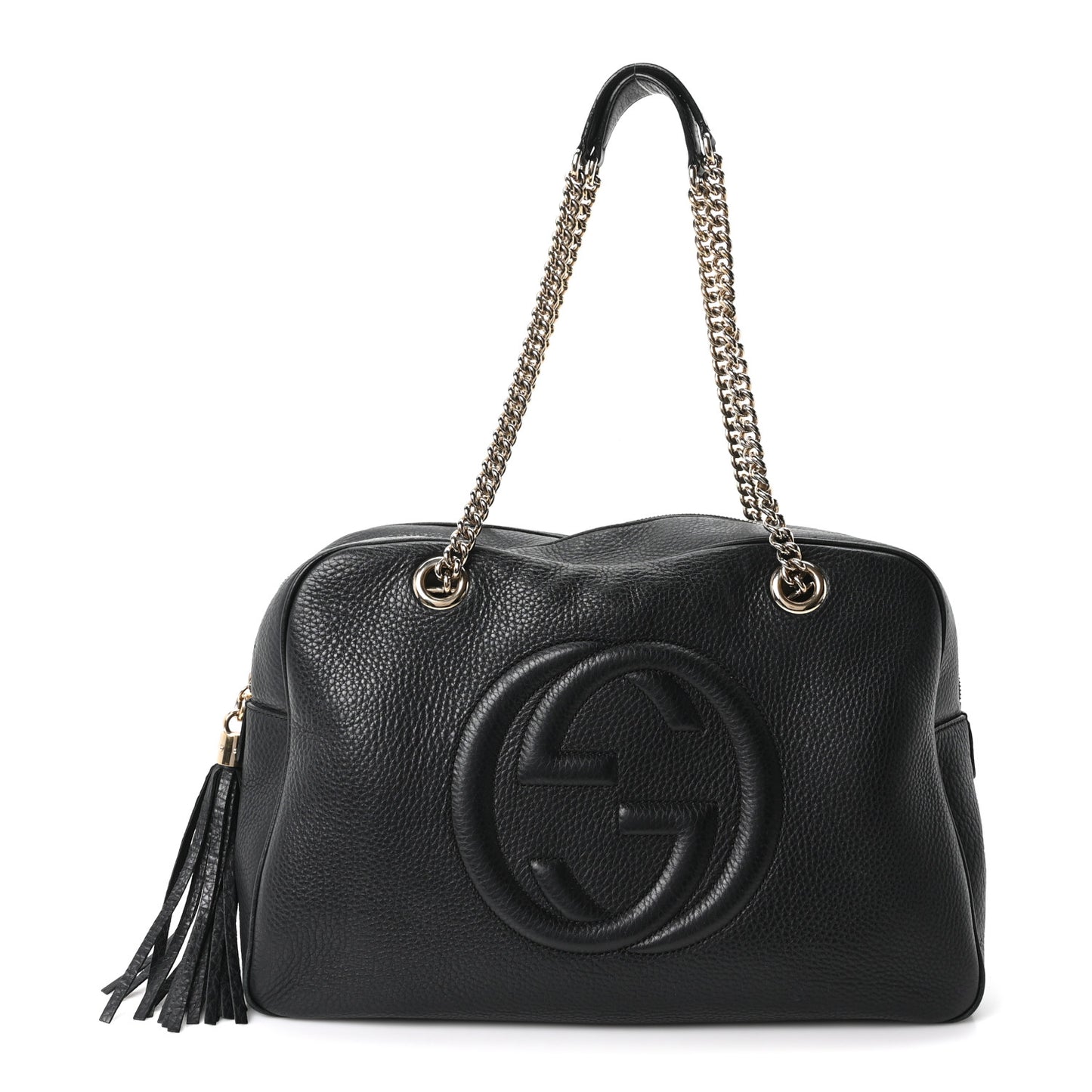Pebbled Calfskin Medium Soho Bowler Black