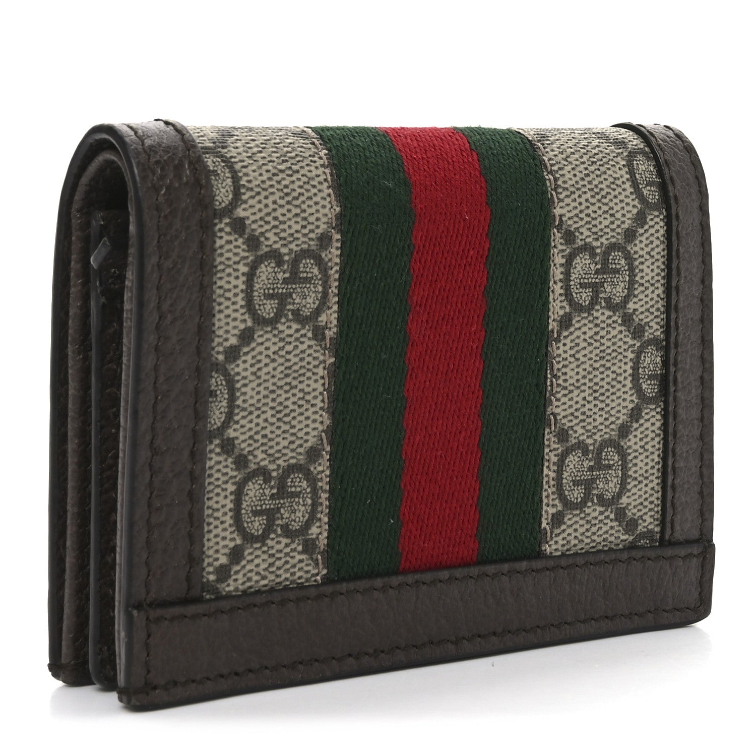 Gucci GG Supreme Monogram Web Ophidia Card Case Beige New Acero 3 of 8