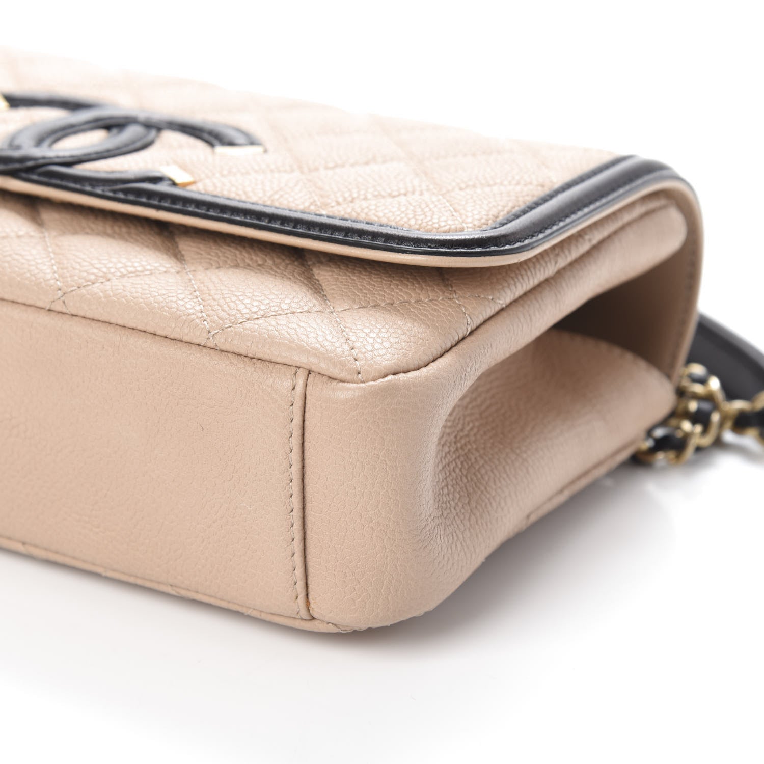 Chanel Caviar Quilted Small CC Filigree Flap Beige Black 10 of 10