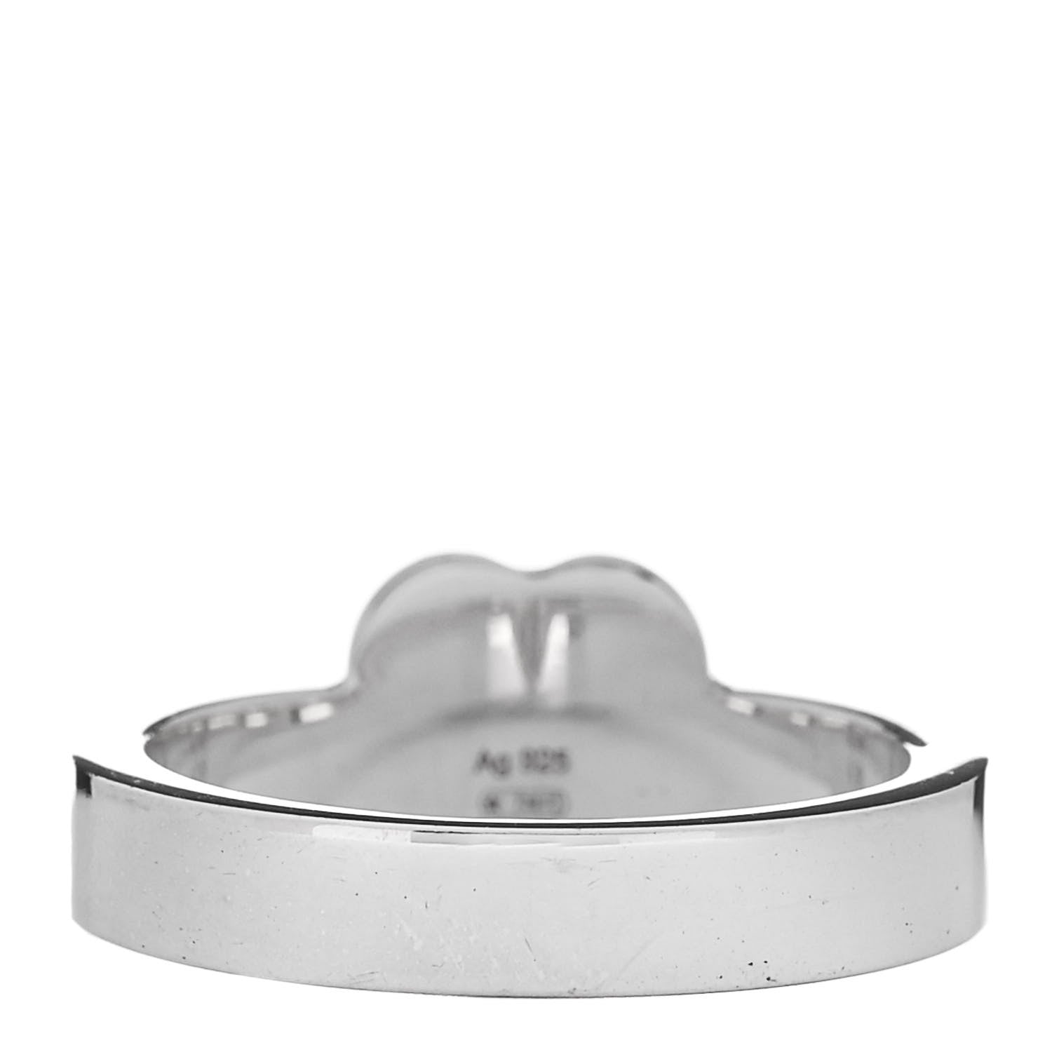 Gucci Sterling Silver Trademark Heart Ring 55 7.25 3 of 5
