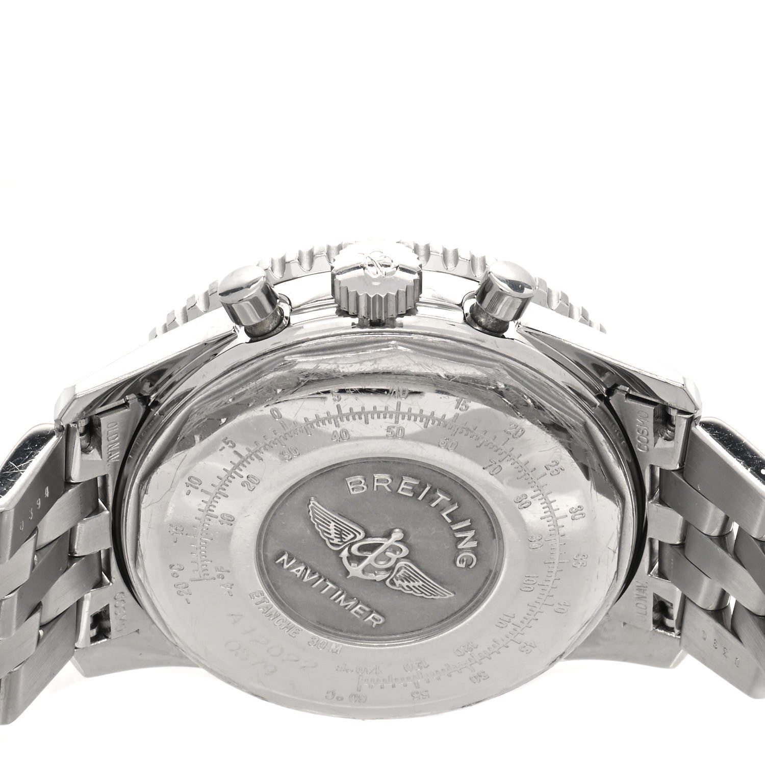 Breitling Stainless Steel 43mm Navitimer Cosmonaute Chronograph Manual Winding Watch Blue A12022 4 of 4