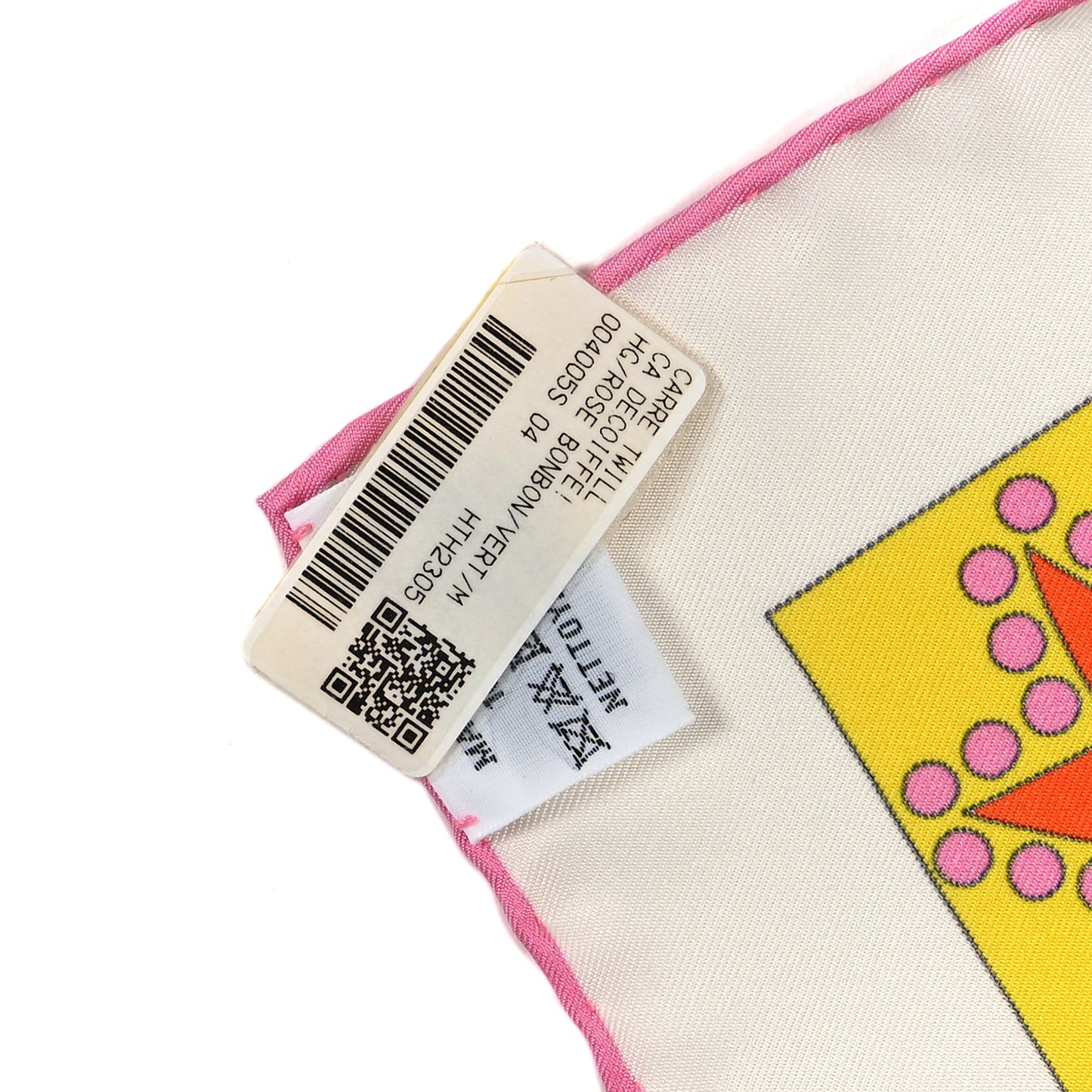 Silk Ca Decoiffe! Scarf 90 Rose Bonbon Vert