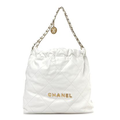Chanel Shiny Calfskin Quilted Chanel 22 White 1 of 12