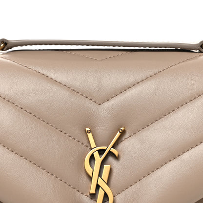 Saint Laurent Calfskin Y Quilted Monogram Small Loulou Chain Satchel Dark Beige 8 of 10
