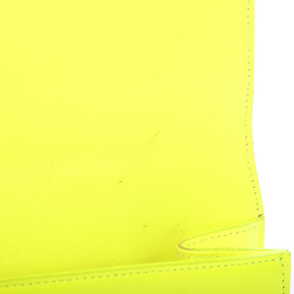 Saint Laurent Calfskin Classic Monogram Clutch Neon Yellow 9 of 11
