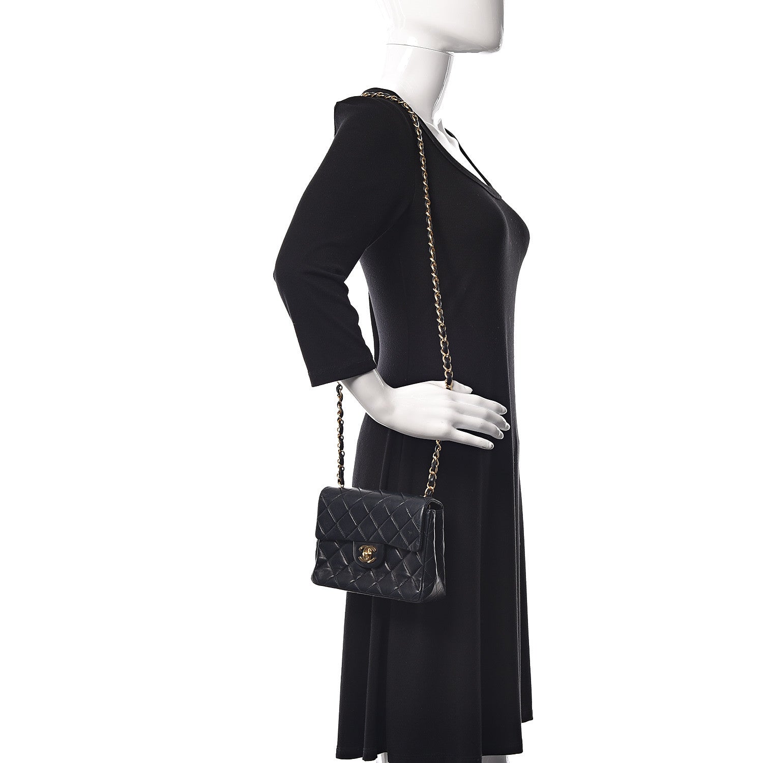 Chanel Lambskin Quilted Mini Square Flap Navy 2 of 15